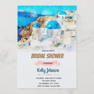 Santorini-Polterabend Einladung