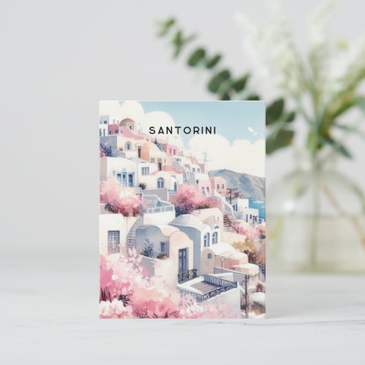 Santorini Postkarte (Stehend Vorderseite)