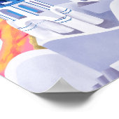 Santorini Print Greece Art Print Europe Travel Poster (Ecke)