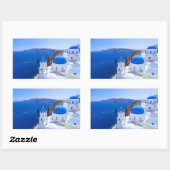 Santorini Rechteckiger Aufkleber (Blatt)