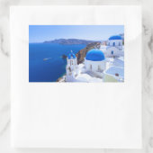 Santorini Rechteckiger Aufkleber (Tasche)