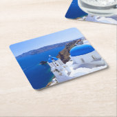 Santorini Rechteckiger Pappuntersetzer (angewinkelt)