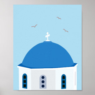 Santorini Reisen Griechenland Poster