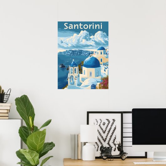 Santorini Reisen Poster (Heimbüro)