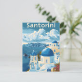 Santorini Reisen Postkarte (Stehend Vorderseite)
