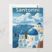 Santorini Reisen Postkarte (Vorne/Hinten)