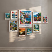 Santorini Reisen Print Poster Griechenland Mauer K