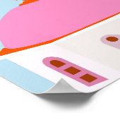 Santorini reist nach Griechenland Rosa und Blau Poster (Ecke)