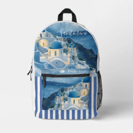 Santorini, Romantische Nacht in Santorini, Gedruck Bedruckter Rucksack