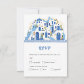 Santorini RSVP Cards Wedding Greece Blue (Vorderseite)