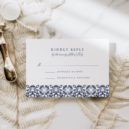 Santorini RSVP-Karte | Marine RSVP Karte