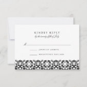 Santorini RSVP-Karte | Schwarz RSVP Karte (Vorderseite)