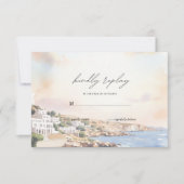 Santorini RSVP-Karten Vorlage | Mittelmeer (Vorderseite)