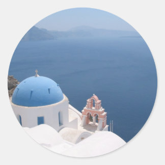 Santorini Runder Aufkleber
