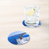 Santorini Runder Pappuntersetzer (Vor Ort)