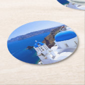 Santorini Runder Pappuntersetzer (Angewinkelt)