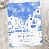 Santorini Save The Date Ankündigungspostkarte