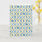 Santorini Shells Yellow Blue Watercolor Stationery Karte (Gelbe Blume)