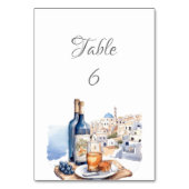 Santorini Skyline Tischnummer (Vorderseite)
