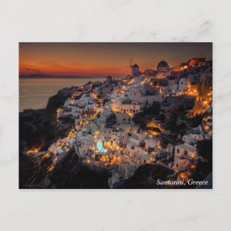 Santorini Sonnenuntergang, Griechenland Postkarte