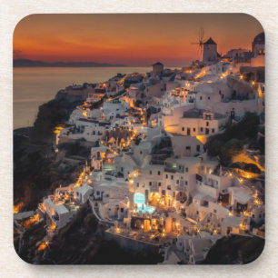 Santorini Sonnenuntergang, Griechenland Untersetzer