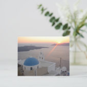 Santorini Sonnenuntergang Postkarte (Stehend Vorderseite)