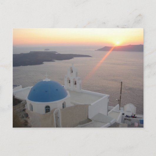 Santorini Sonnenuntergang Postkarte (Vorderseite)