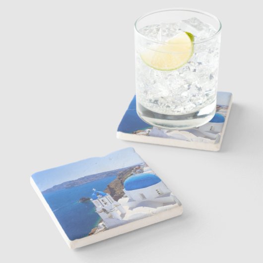 Santorini Steinuntersetzer (Seitenansicht)