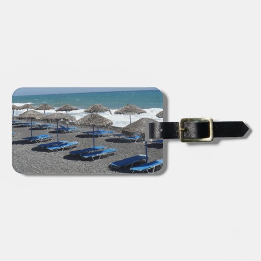 Santorini Strand, Griechenland Gepäckanhänger (Vorderseite horizontal)