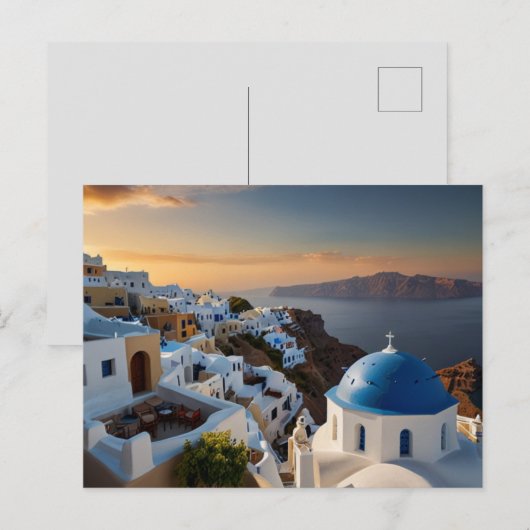 Santorini Sunset Bliss Postkarte (Vorne/Hinten)
