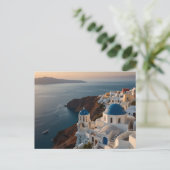 Santorini Sunset Bliss Postkarte (Stehend Vorderseite)
