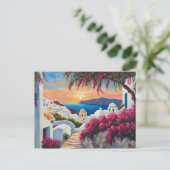 Santorini Sunset Bliss Postkarte (Stehend Vorderseite)