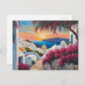Santorini Sunset Bliss Postkarte (Vorne/Hinten)