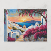 Santorini Sunset Bliss Postkarte (Vorderseite)