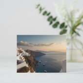 Santorini Sunset Bliss Postkarte (Stehend Vorderseite)