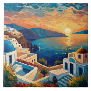 Santorini Sunset - Griechenland - Griechisches Ins Fliese