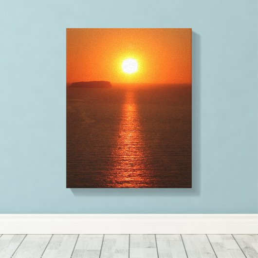 Santorini Sunset - Griechische Insel - Leinwanddruck (Insitu (Holzboden))