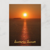 Santorini Sunset mit Text - Griechische Insel Postkarte (Vorderseite)