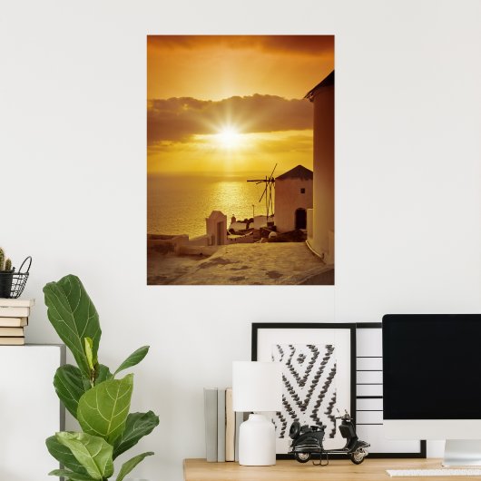Santorini Sunset Poster (Heimbüro)
