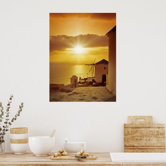 Santorini Sunset Poster (Küche)