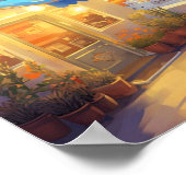 Santorini Sunset Poster - Lebhafte griechische Ins (Ecke)