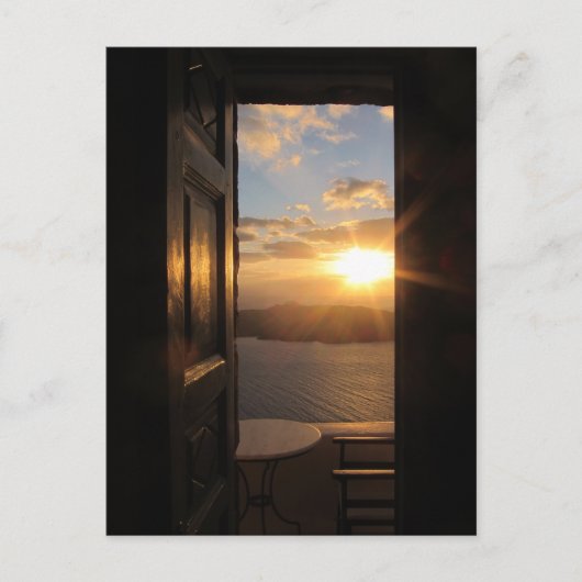 Santorini Sunset Postkarte (Vorderseite)