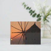 Santorini Sunset Postkarte (Stehend Vorderseite)