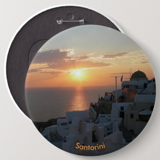 Santorini Sunset Round Button (Vorne & Hinten)