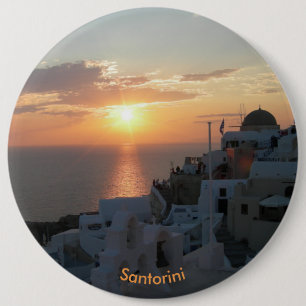 Santorini Sunset Round Button