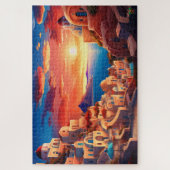 🌅 Santorini Sunset Serenity Puzzle (Vertikal)