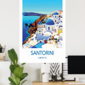 Santorini Travel Poster Greece Art (Heimbüro)