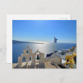 Santorini Triple Bell Tower Griechenland Fotografi Postkarte (Vorne/Hinten)