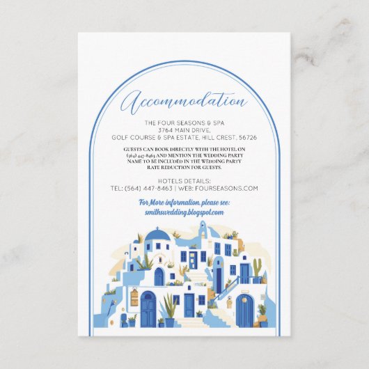 Santorini Unterkunft Hochzeit Griechenland Karten (Vorderseite)