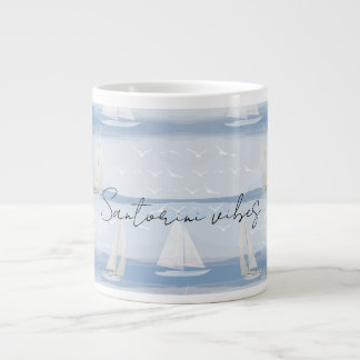 Santorini Vibes Ceramic Mug – Greek Island Sail Jumbo-Tasse